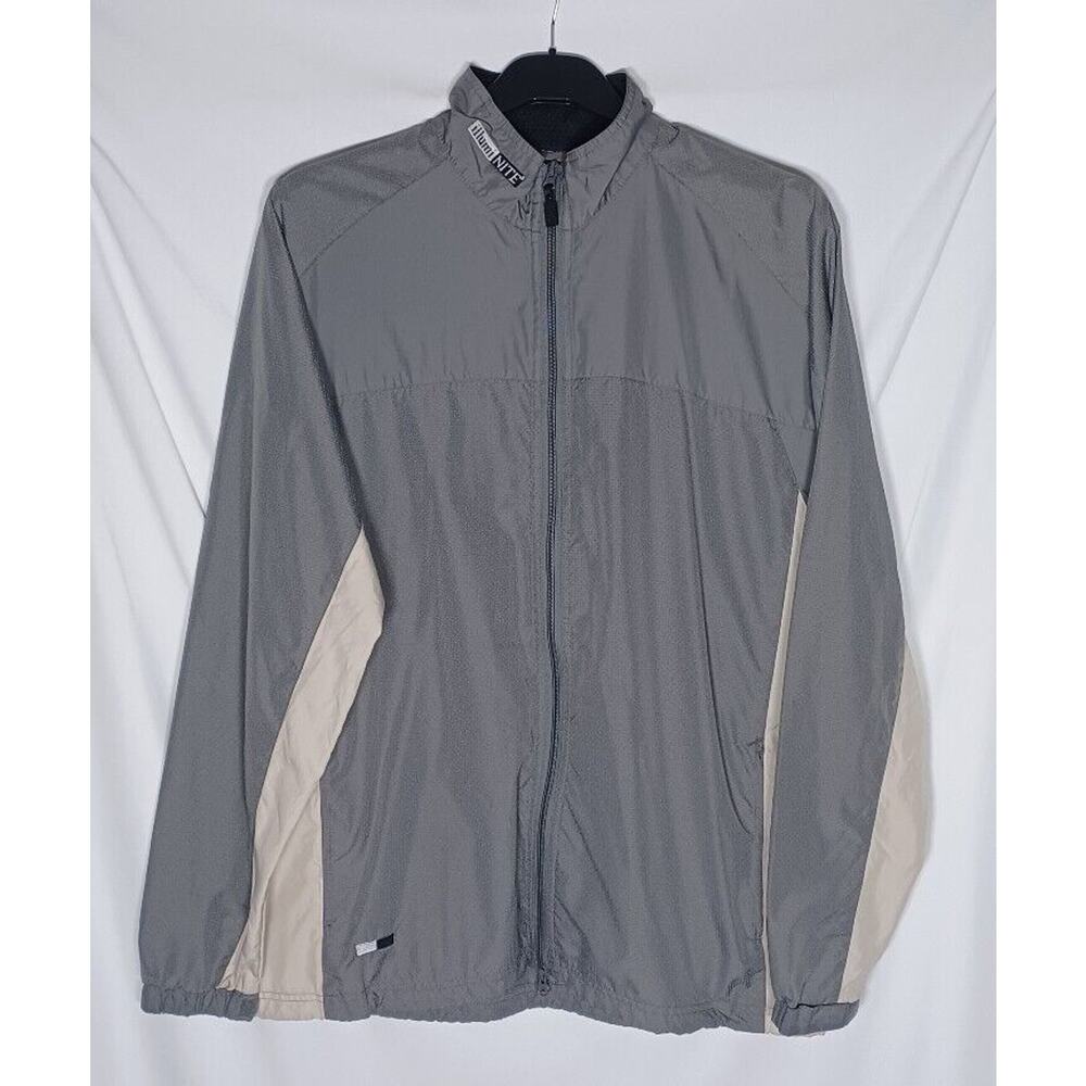 illumiNITE Men's Reflective Running Jacket XL Gray Tan Vented Performance
